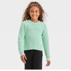 New! Girls' Pullover Sweater - Cat & Jack™ Light Mint Green, Size XS